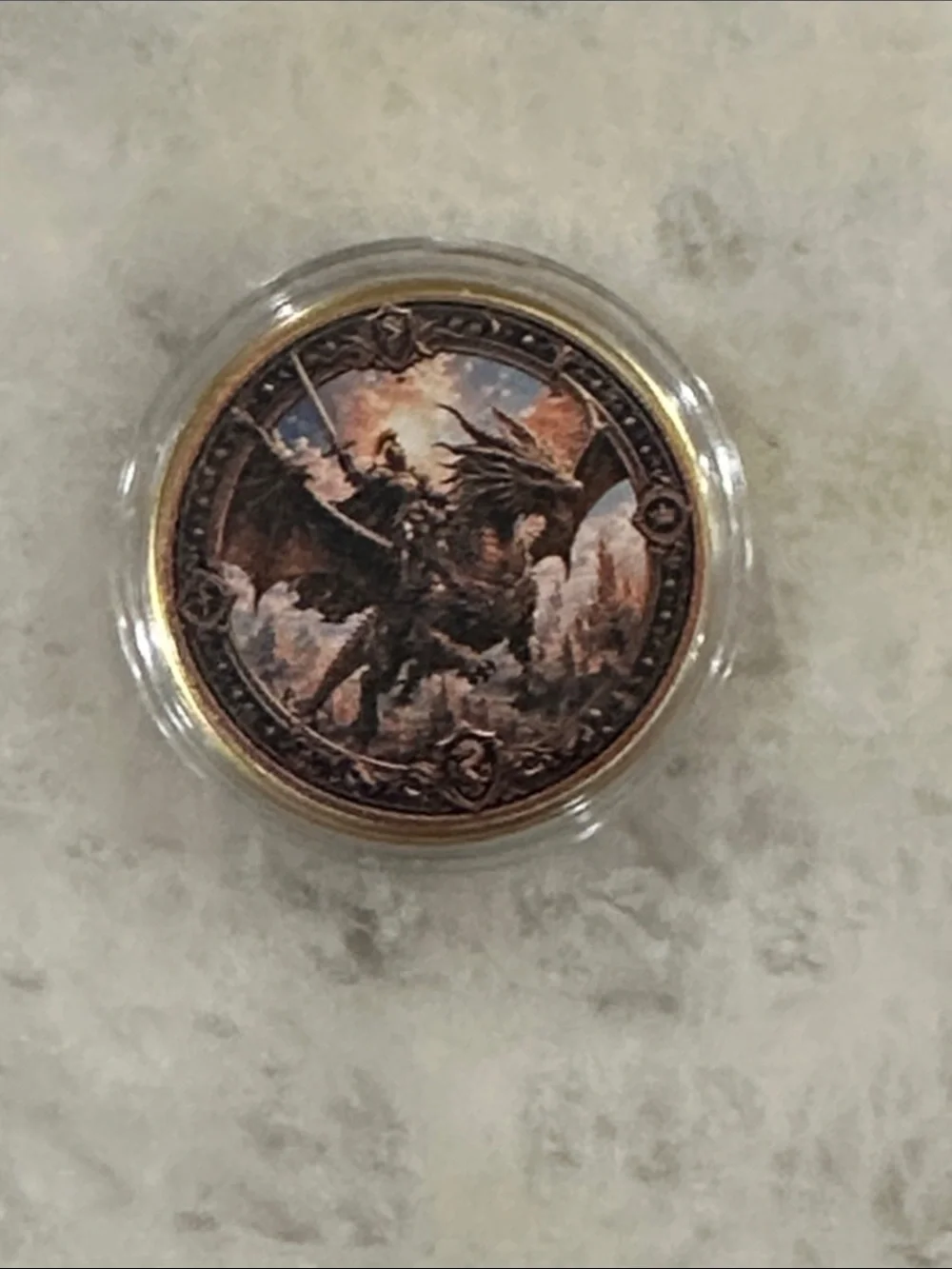Dragon Coin Pendant - Antique Copper Tone